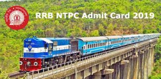 RRB NTPC Admit Card 2019