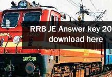 RRB JE Answer Key download