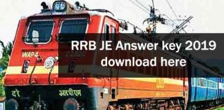 RRB JE Answer Key download