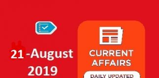 21 August Current Affairs