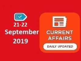 21-22 September Current Affairs
