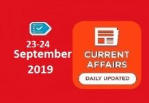 23-24 September Current Affairs