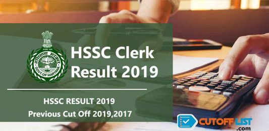 hssc clerk result cut off 2019