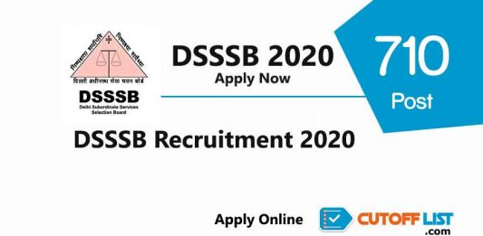 dsssb recruitment 2020 apply online