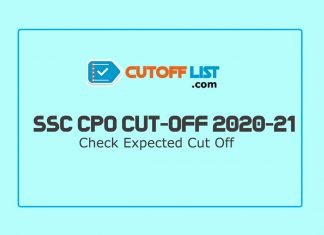 SSC CPO Cut Off List